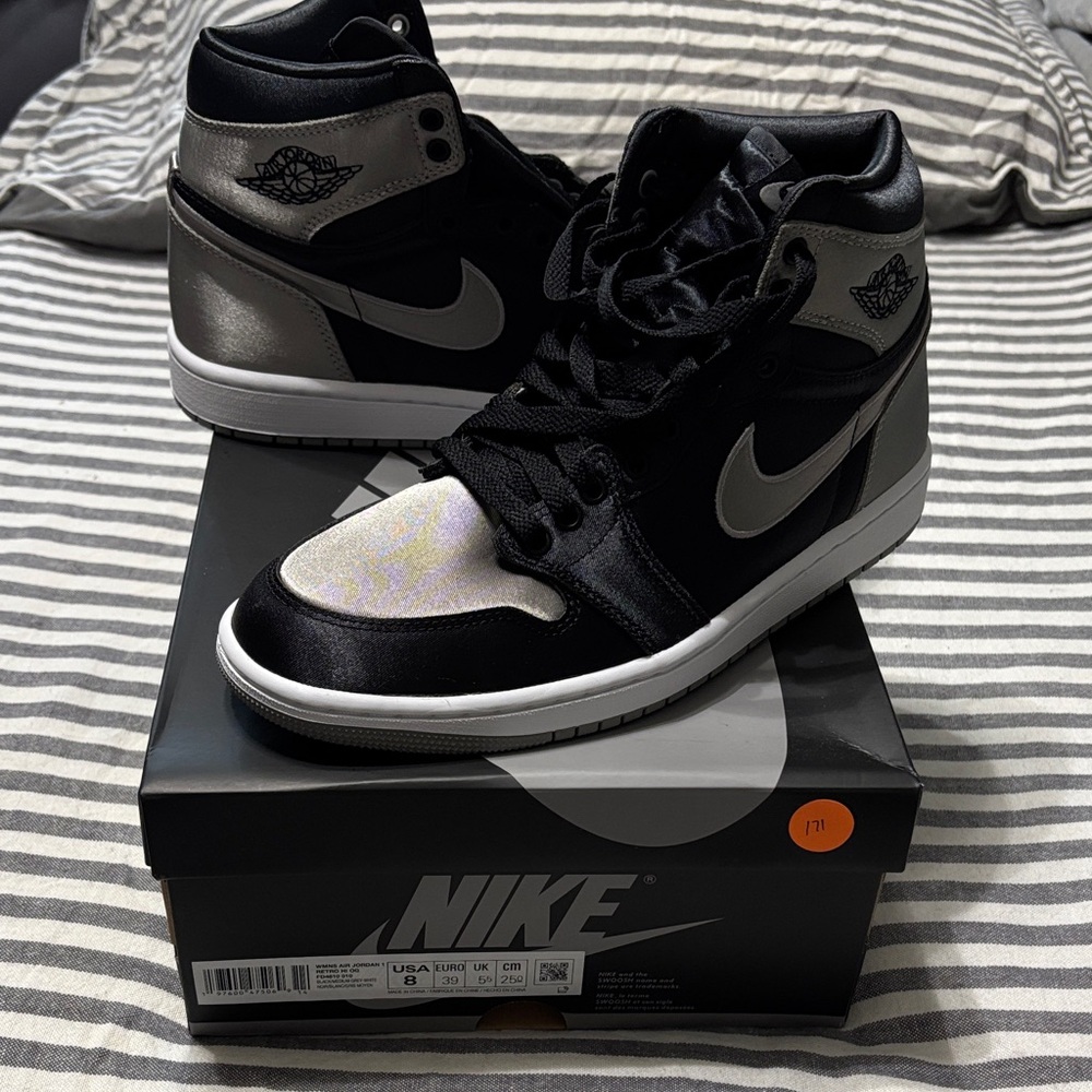 Nike Air Jordan Black and Silver High-Tops
